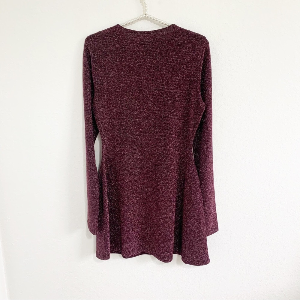 REFORMATION Riley Blush Sparkle Long Sleeve Dress size Large - Picture 11 of 11